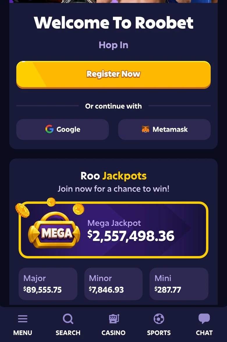 Roobet on mobile
