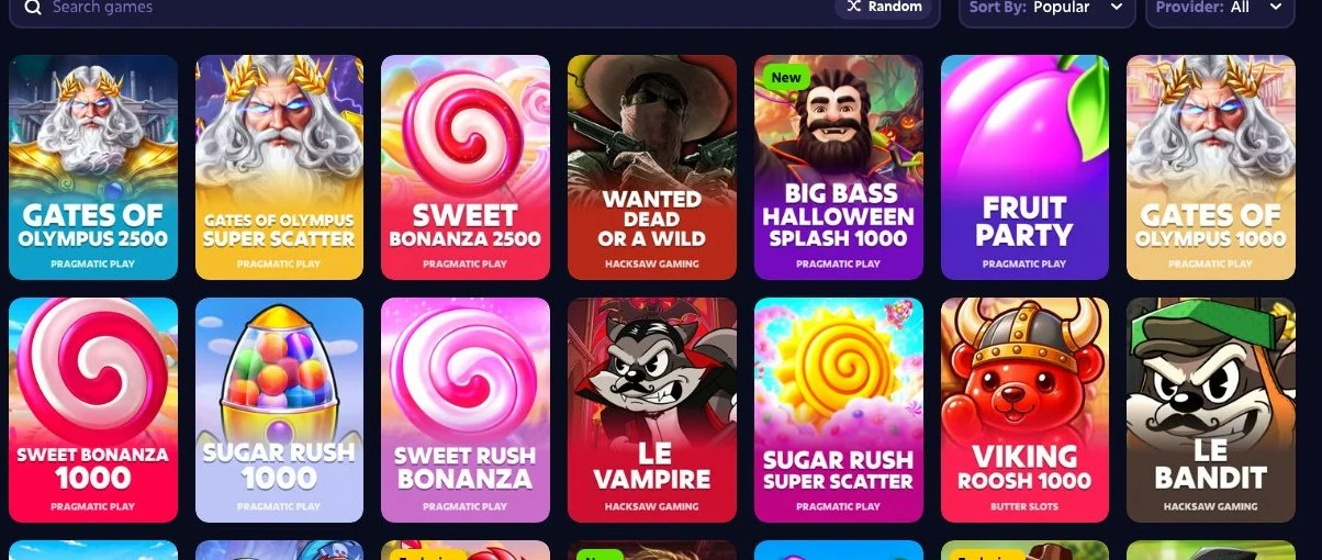 Roobet slots lobby
